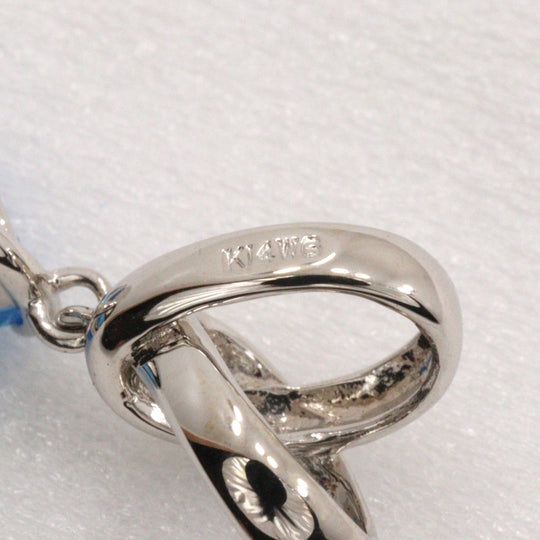 JEWELRY Pendant top K14 White Gold, Topaz Silver teardrop