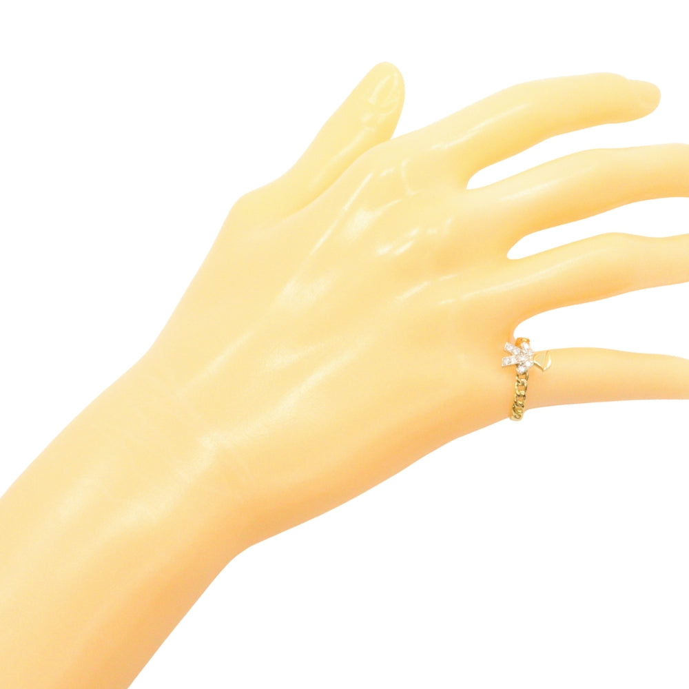 JEWELRY Ring K18 Yellow Gold, Diamond gold Women Used Authentic