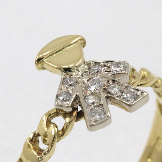JEWELRY Ring K18 Yellow Gold, Diamond gold Women Used Authentic