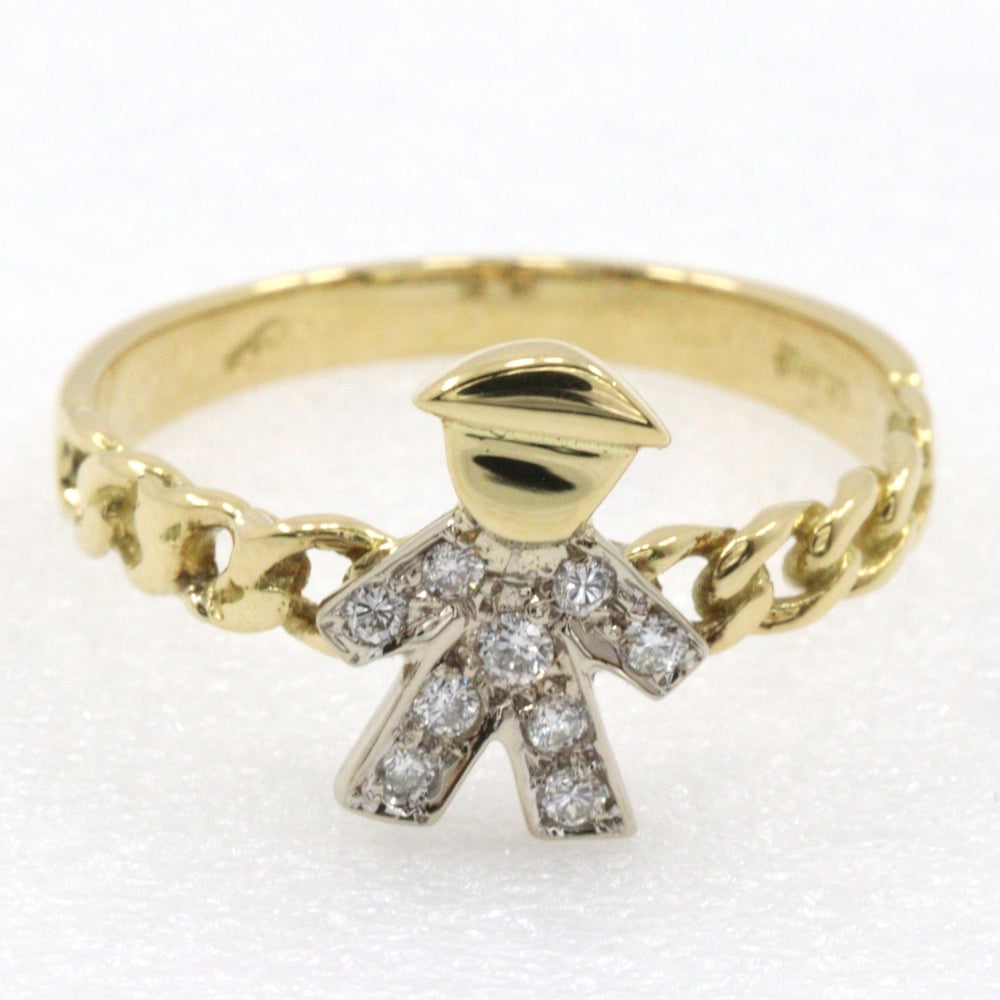 JEWELRY Ring K18 Yellow Gold, Diamond gold Women Used Authentic