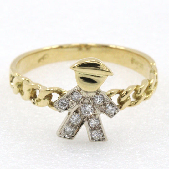 JEWELRY Ring K18 Yellow Gold, Diamond gold Women Used Authentic