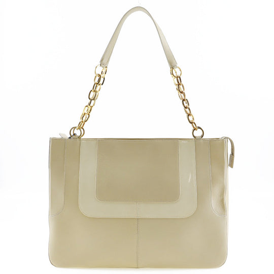 Gianni Versace Shoulder Bag Calfskin beige ChainShoulder Women Used Authentic