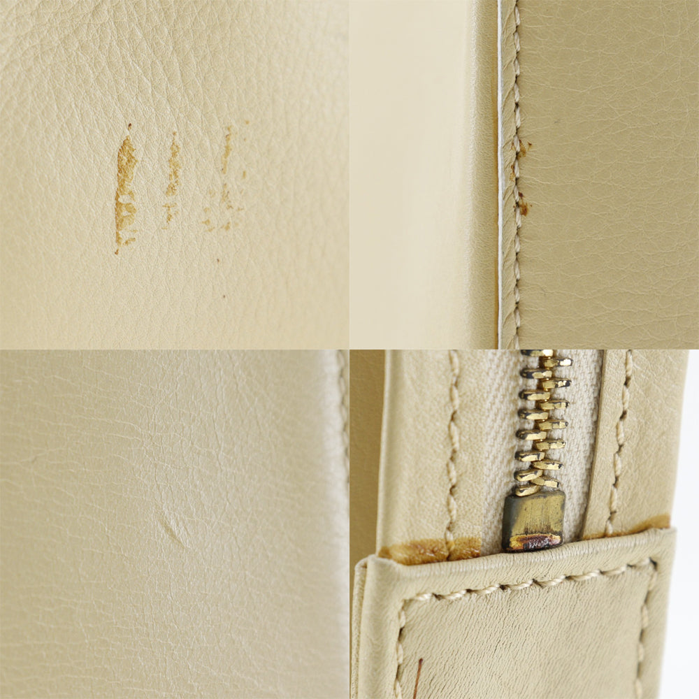Gianni Versace Shoulder Bag Calfskin beige ChainShoulder Women Used Authentic