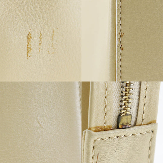 Gianni Versace Shoulder Bag Calfskin beige ChainShoulder Women Used Authentic