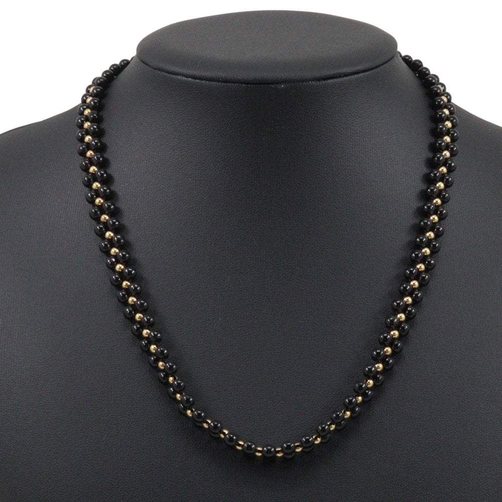 JEWELRY Necklace K18 Yellow Gold, Coral black Women Used Authentic