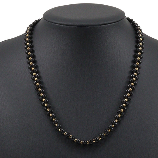 JEWELRY Necklace K18 Yellow Gold, Coral black Women Used Authentic