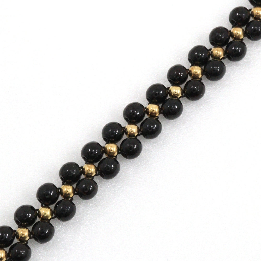 JEWELRY Necklace K18 Yellow Gold, Coral black Women Used Authentic