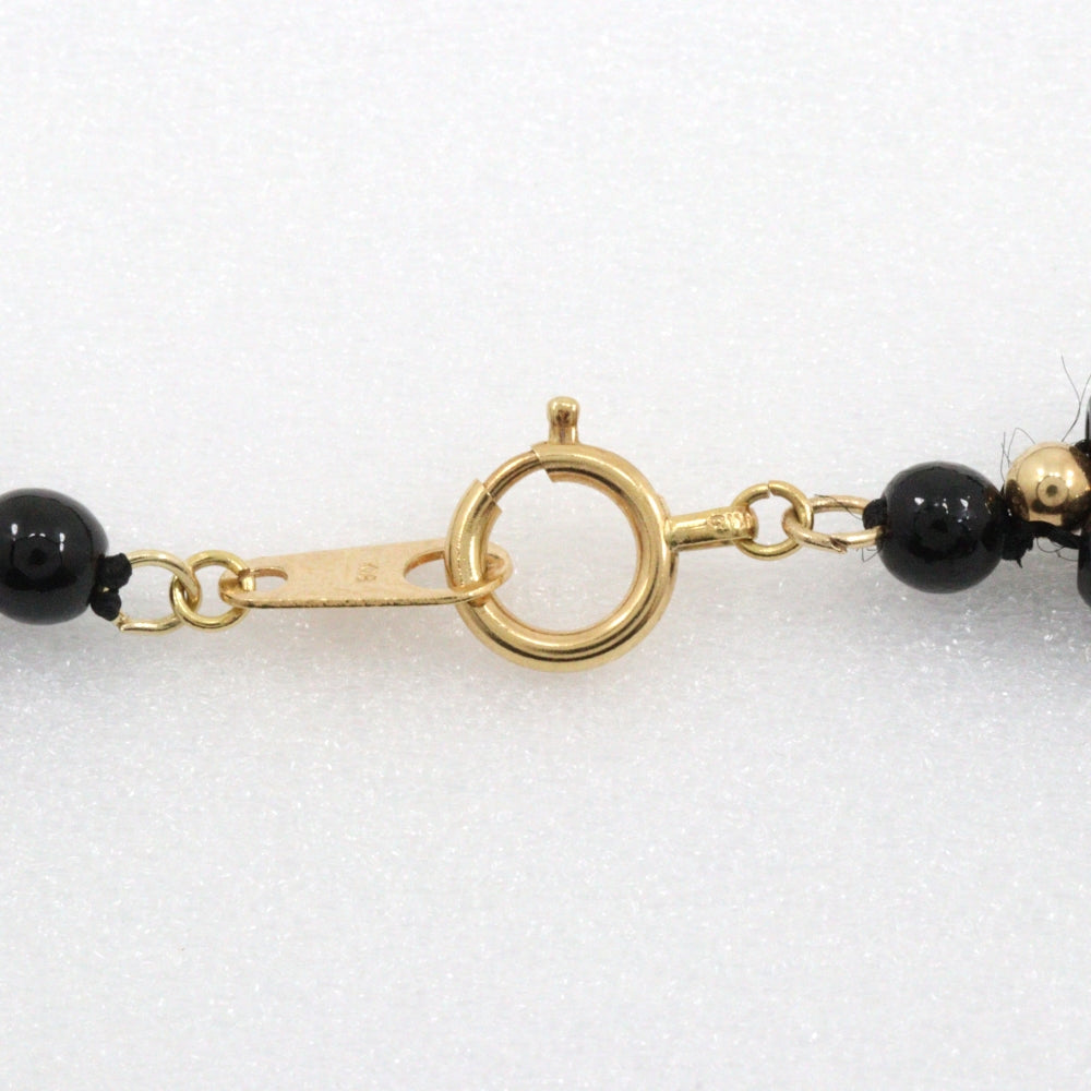 JEWELRY Necklace K18 Yellow Gold, Coral black Women Used Authentic