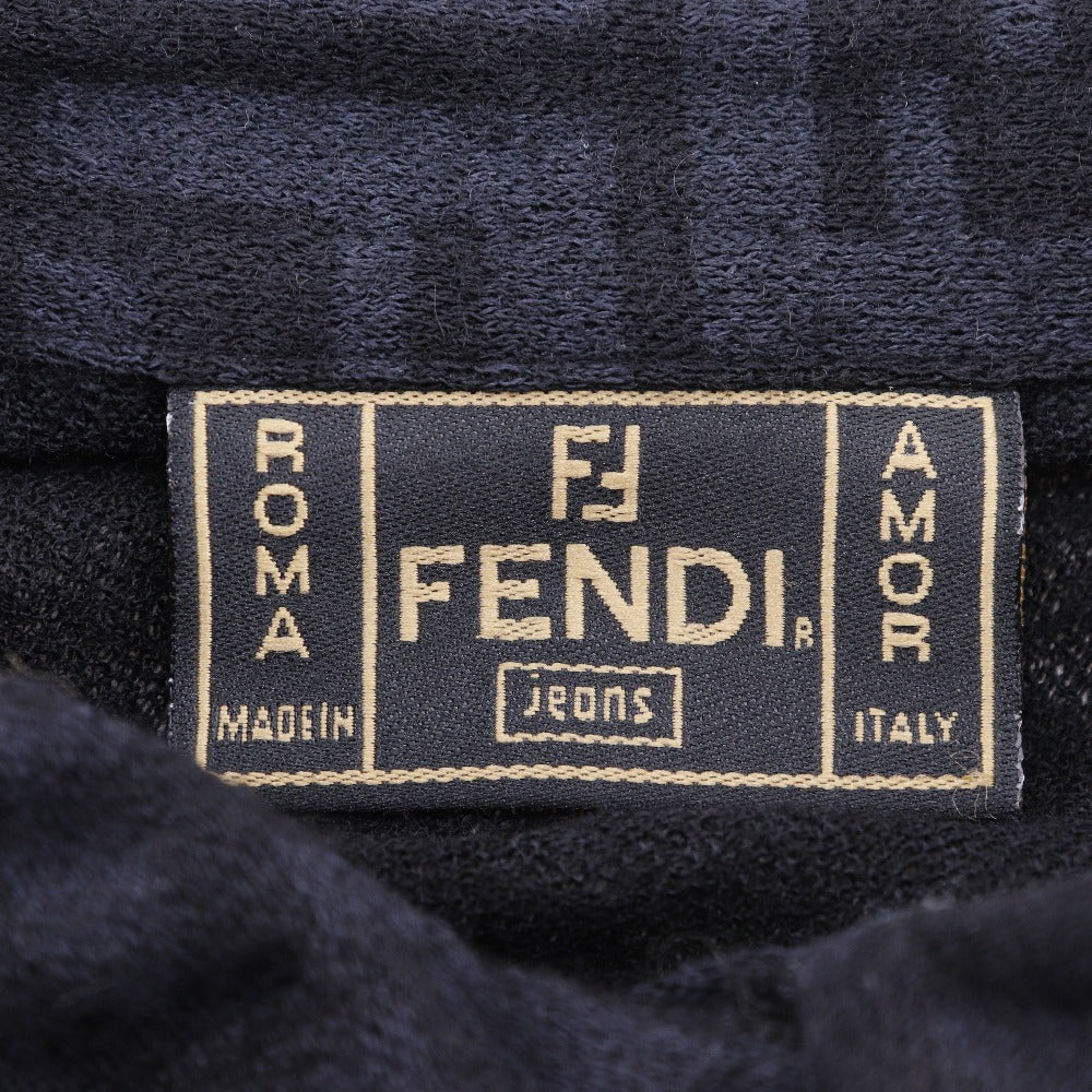 FENDI Long sleeve shirt wool black Zucca Women 40 Used Authentic