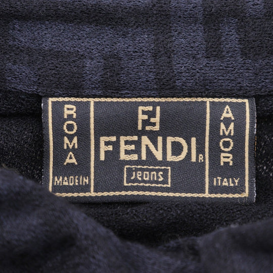FENDI Long sleeve shirt wool black Zucca Women 40 Used Authentic