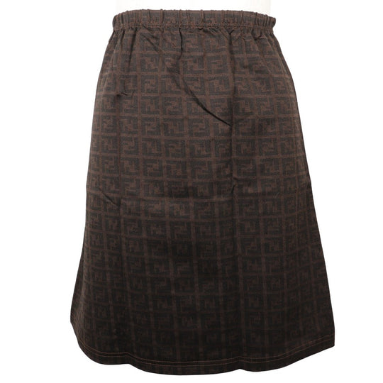 FENDI Mini skirt Nylon Brown Zucca Women 42 Used Authentic