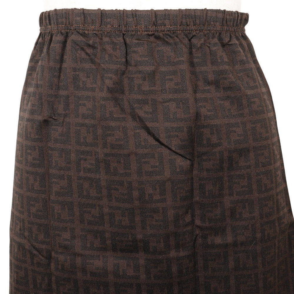 FENDI Mini skirt Nylon Brown Zucca Women 42 Used Authentic