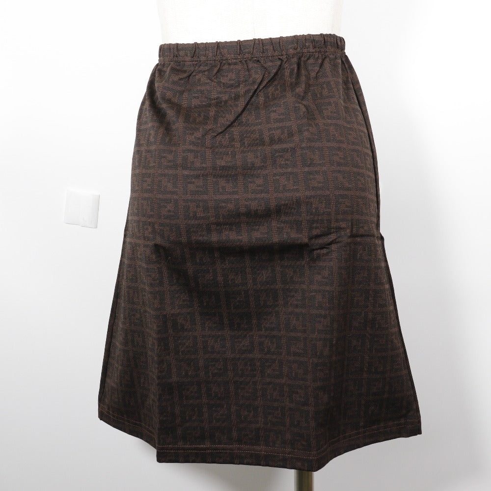 FENDI Mini skirt Nylon Brown Zucca Women 42 Used Authentic
