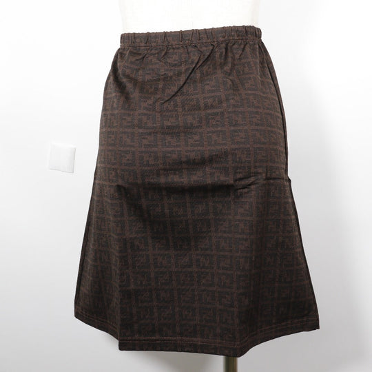 FENDI Mini skirt Nylon Brown Zucca Women 42 Used Authentic