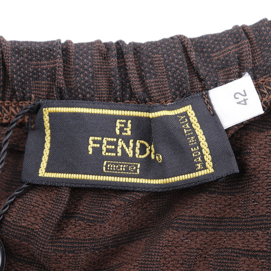 FENDI Mini skirt Nylon Brown Zucca Women 42 Used Authentic