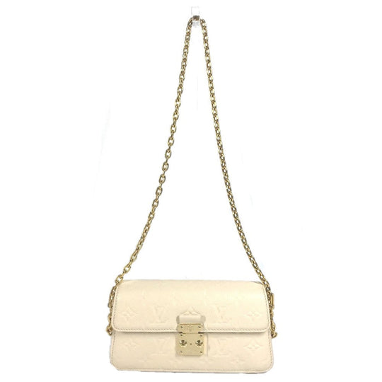 LOUIS VUITTON Shoulder Bag M82836 Monogram Ann Platt Leather beige Monogram Ann Platt Wallet on Chain Metis Women Used Authentic