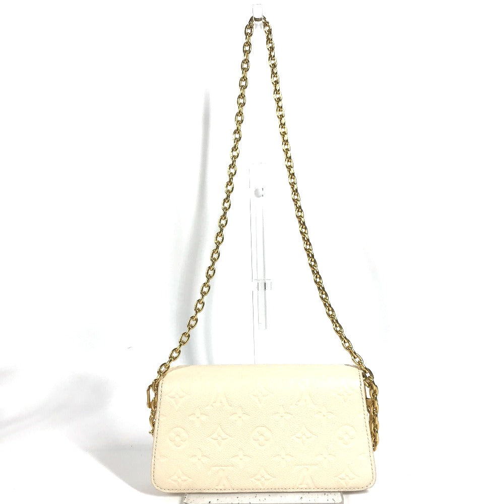 LOUIS VUITTON Shoulder Bag M82836 Monogram Ann Platt Leather beige Monogram Ann Platt Wallet on Chain Metis Women Used Authentic
