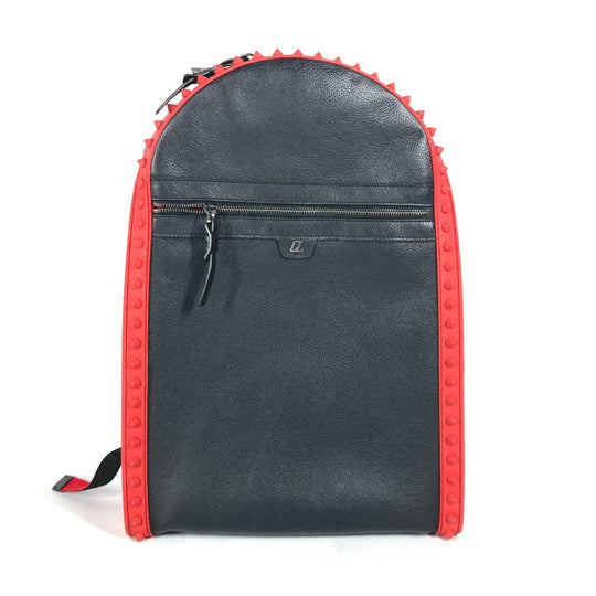 Christian Louboutin Backpack Leather, Rubber black rubber sole Backparis mens Used Authentic