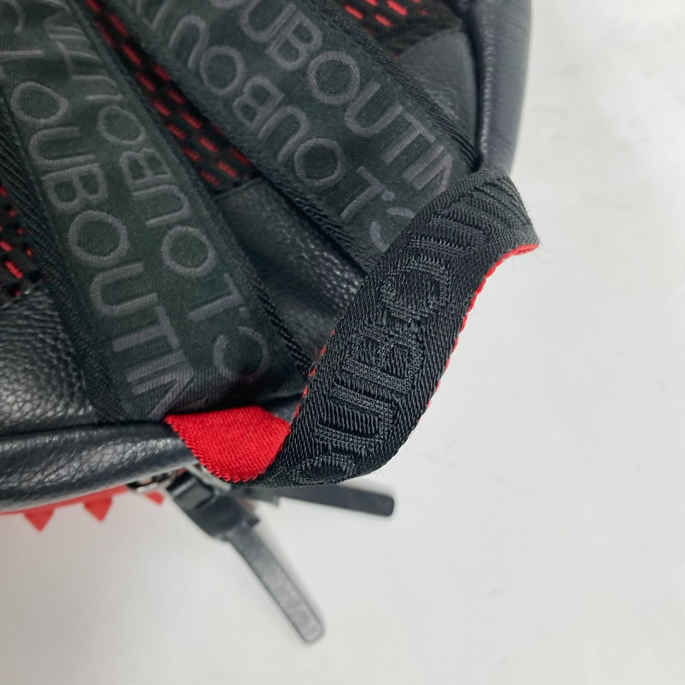 Christian Louboutin Backpack Leather, Rubber black rubber sole Backparis mens Used Authentic