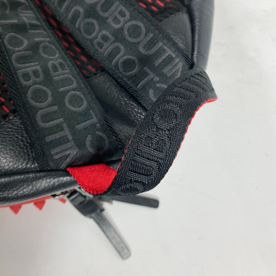 Christian Louboutin Backpack Leather, Rubber black rubber sole Backparis mens Used Authentic