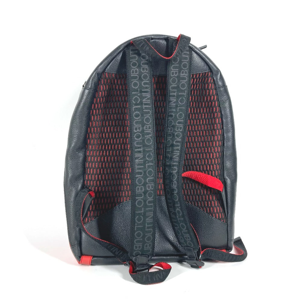Christian Louboutin Backpack Leather, Rubber black rubber sole Backparis mens Used Authentic