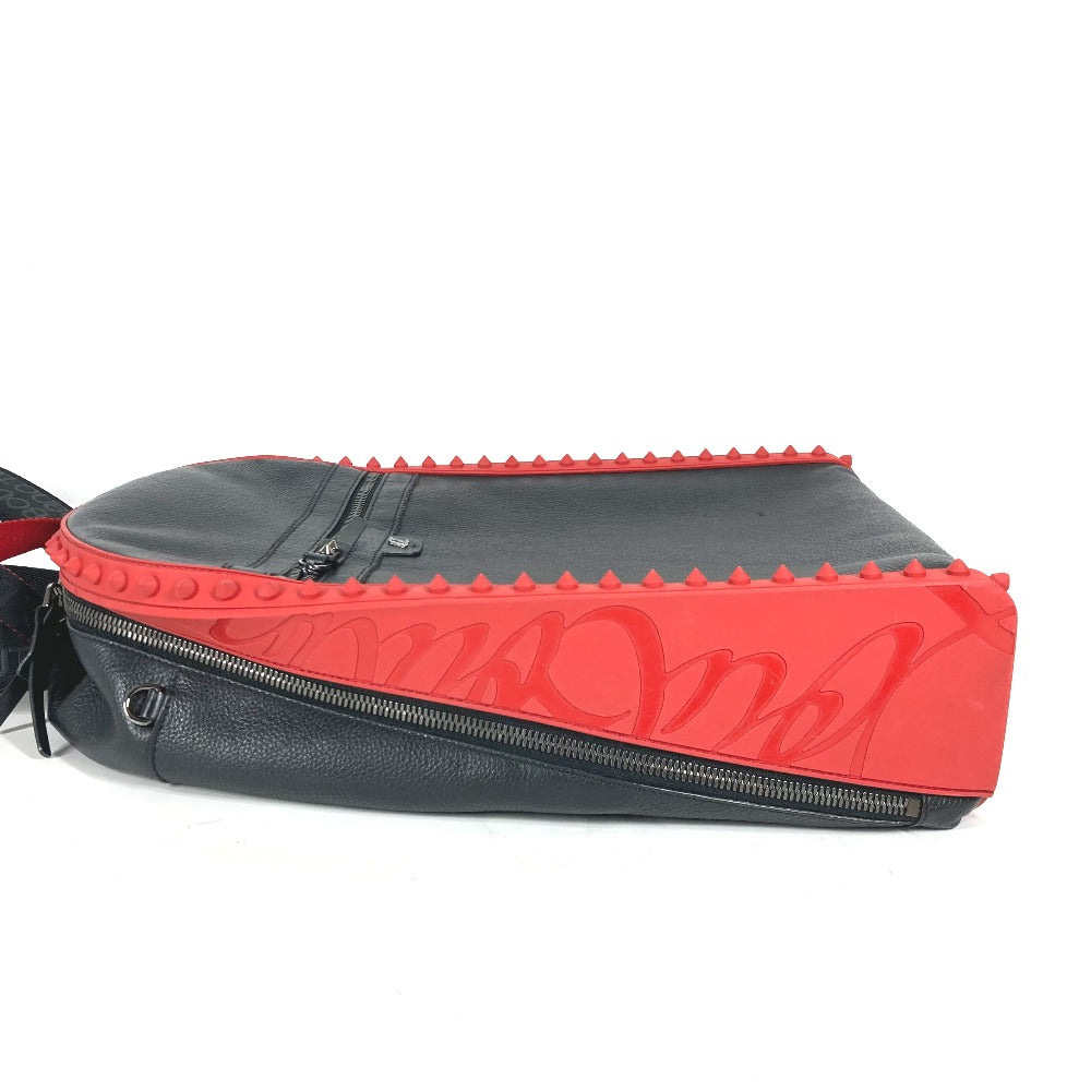Christian Louboutin Backpack Leather, Rubber black rubber sole Backparis mens Used Authentic