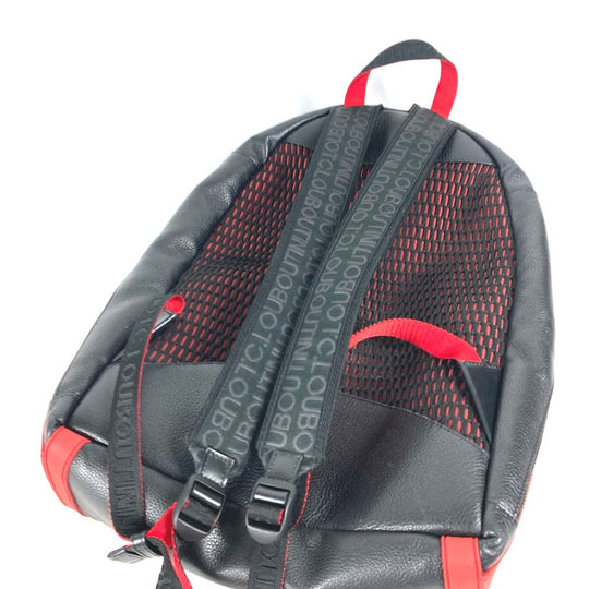 Christian Louboutin Backpack Leather, Rubber black rubber sole Backparis mens Used Authentic