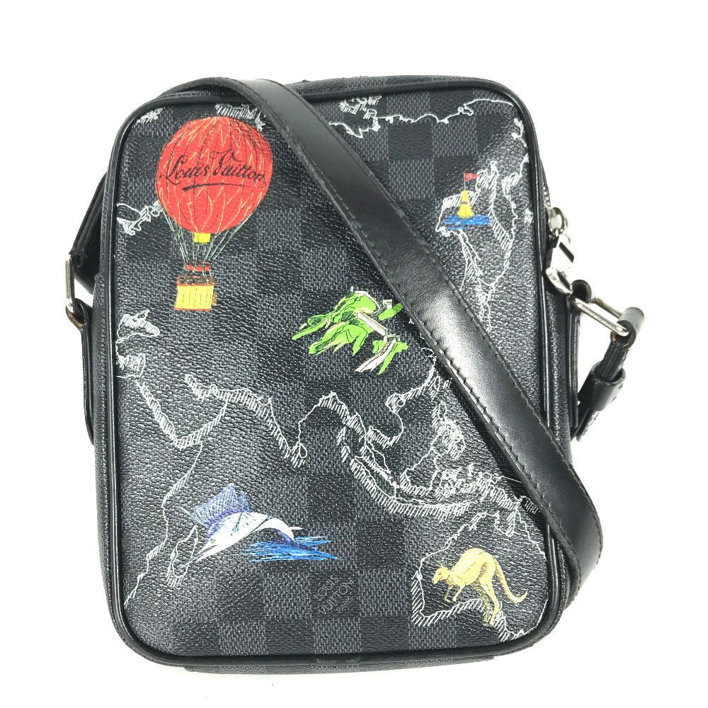 LOUIS VUITTON Shoulder Bag N40239 Graphite canvas black Damier Graphite Map Danube PM NM mens Used Authentic