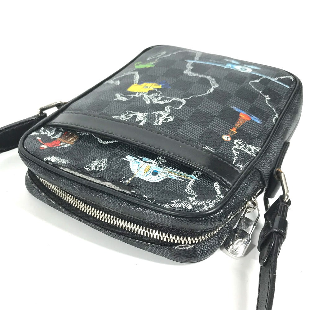 LOUIS VUITTON Shoulder Bag N40239 Graphite canvas black Damier Graphite Map Danube PM NM mens Used Authentic