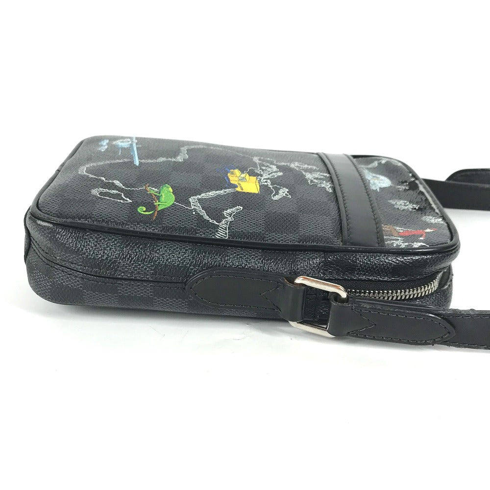LOUIS VUITTON Shoulder Bag N40239 Graphite canvas black Damier Graphite Map Danube PM NM mens Used Authentic