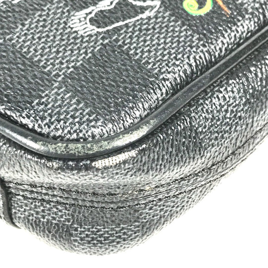 LOUIS VUITTON Shoulder Bag N40239 Graphite canvas black Damier Graphite Map Danube PM NM mens Used Authentic