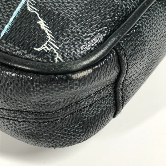 LOUIS VUITTON Shoulder Bag N40239 Graphite canvas black Damier Graphite Map Danube PM NM mens Used Authentic
