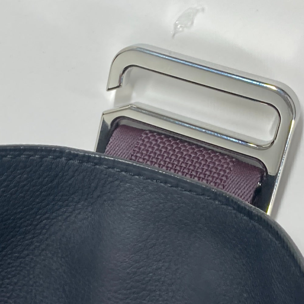 HERMES Clutch bag leather Navy City slide mens Used Authentic