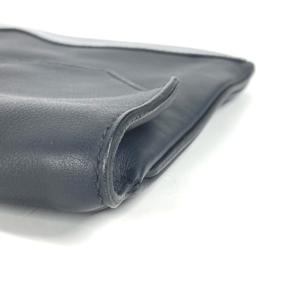 HERMES Clutch bag leather Navy City slide mens Used Authentic