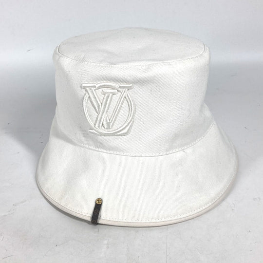 LOUIS VUITTON hat M7055S cotton white Chapeaux LV City Women Used Authentic