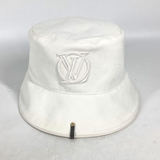 LOUIS VUITTON hat M7055S cotton white Chapeaux LV City Women Used Authentic