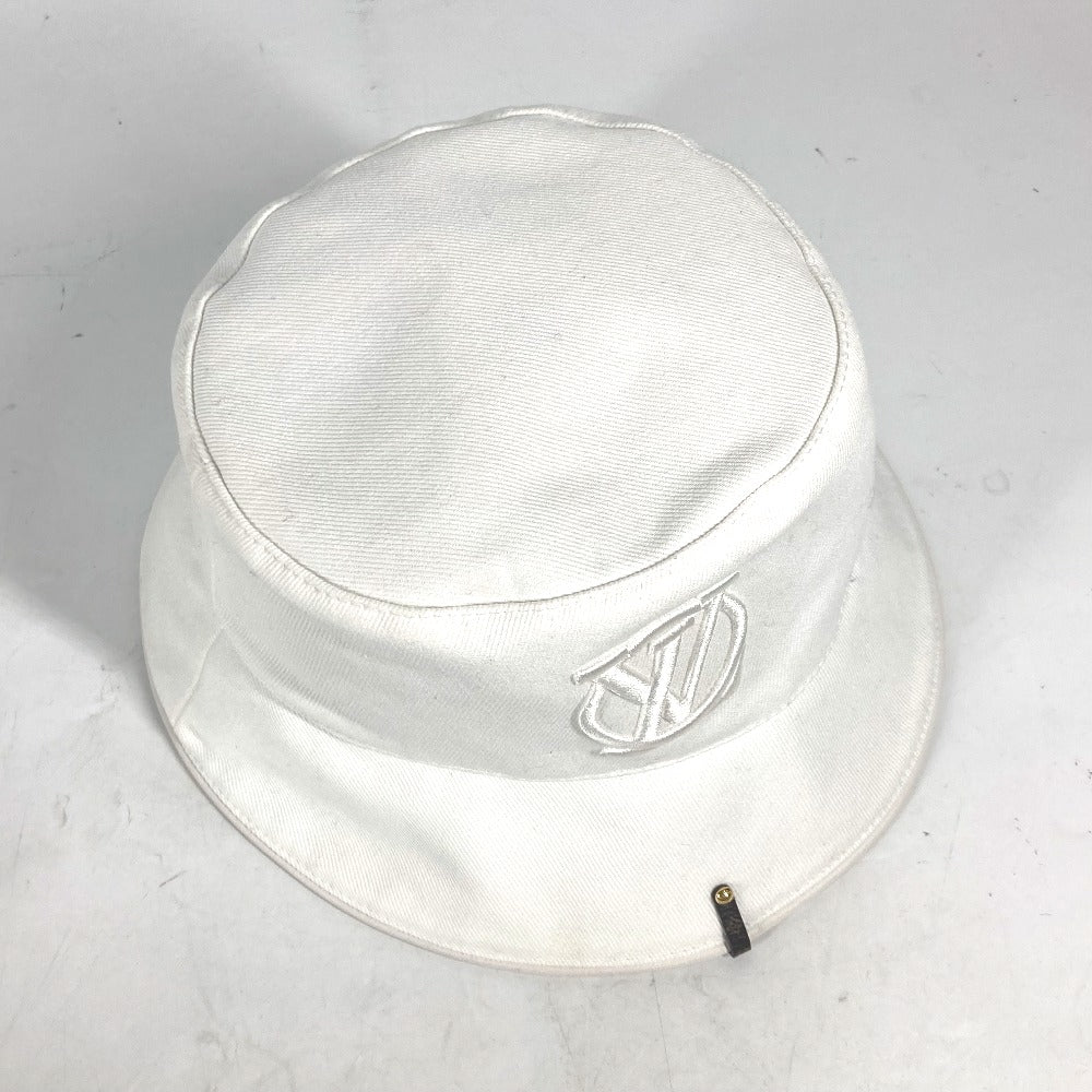 LOUIS VUITTON hat M7055S cotton white Chapeaux LV City Women Used Authentic