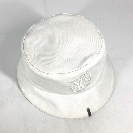 LOUIS VUITTON hat M7055S cotton white Chapeaux LV City Women Used Authentic