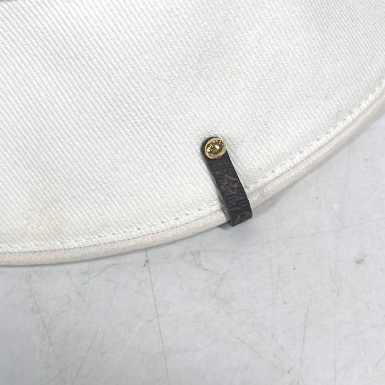 LOUIS VUITTON hat M7055S cotton white Chapeaux LV City Women Used Authentic