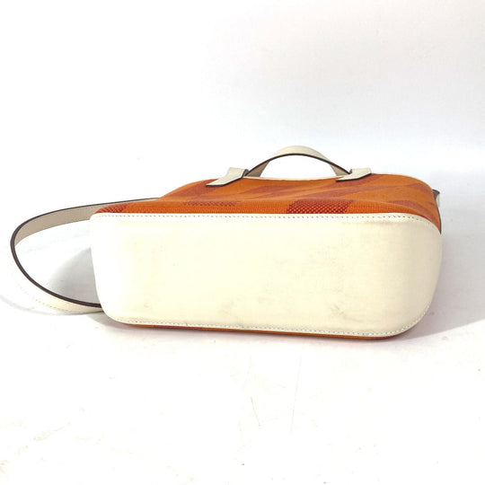 HERMES Shoulder Bag Swift, Toile Canvas Orange H Anne Vie PM Women Used Authentic
