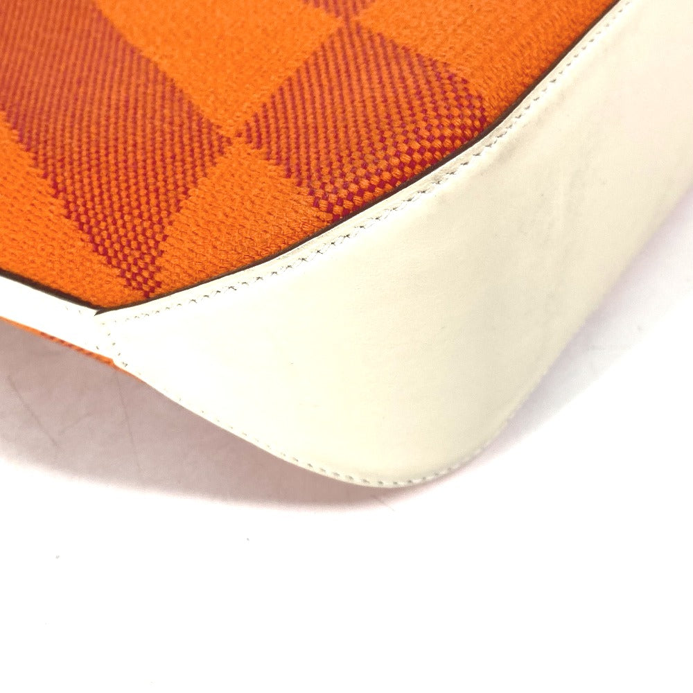 HERMES Shoulder Bag Swift, Toile Canvas Orange H Anne Vie PM Women Used Authentic