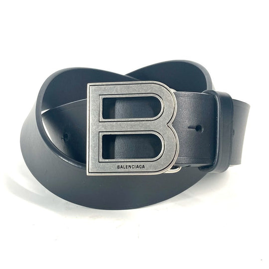 BALENCIAGA belt 655956 leather black B Buckle unisex(Unisex) 80 Used Authentic