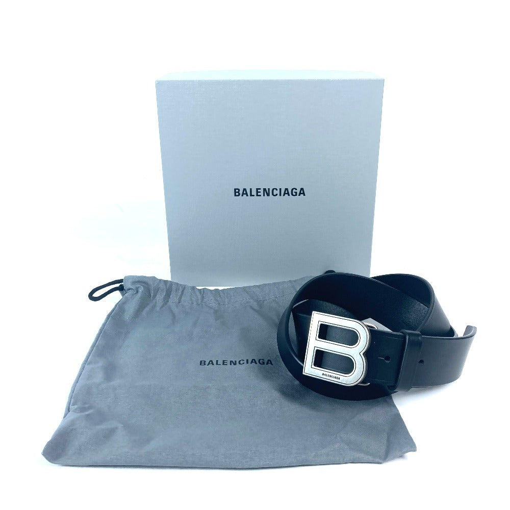 BALENCIAGA belt 655956 leather black B Buckle unisex(Unisex) 80 Used Authentic