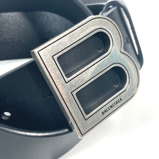 BALENCIAGA belt 655956 leather black B Buckle unisex(Unisex) 80 Used Authentic