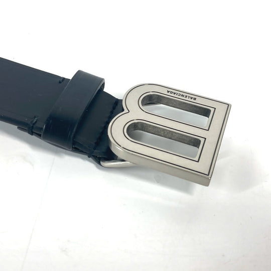 BALENCIAGA belt 655956 leather black B Buckle unisex(Unisex) 80 Used Authentic