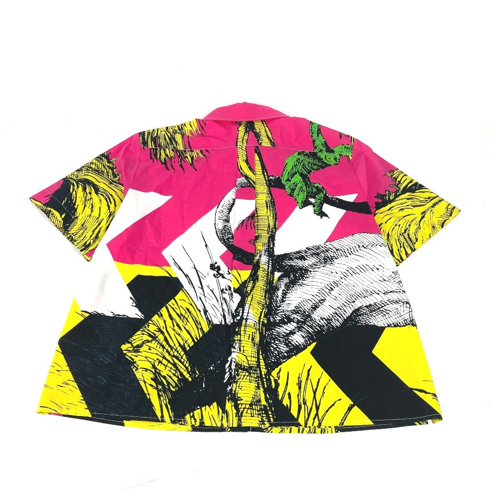 Dior Short sleeve shirt 221B92A3683 cotton pink Tiger with collar I38