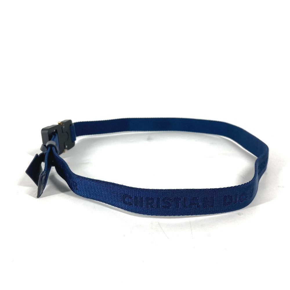 Dior belt canvas Navy logo Gacha belt unisex(Unisex) Used Authentic
