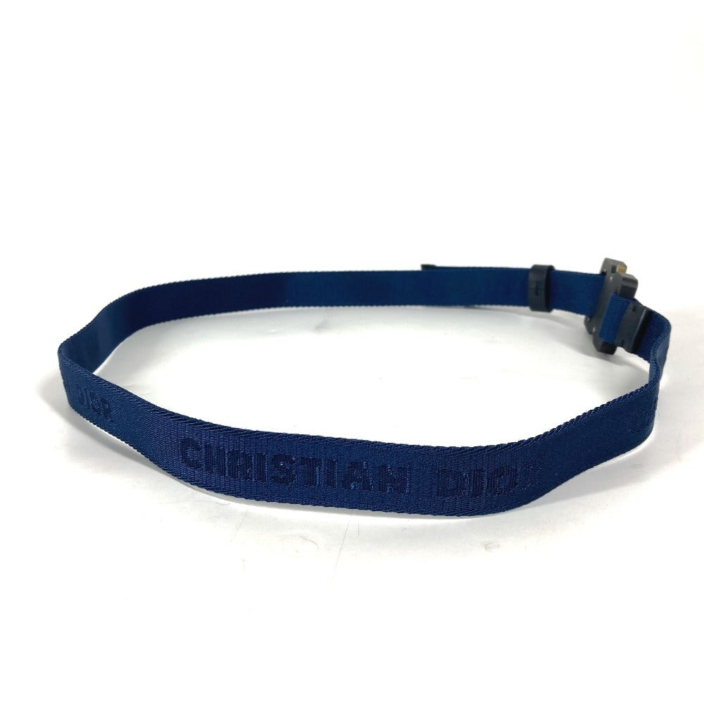 Dior belt canvas Navy logo Gacha belt unisex(Unisex) Used Authentic