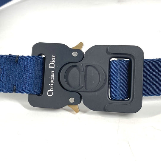 Dior belt canvas Navy logo Gacha belt unisex(Unisex) Used Authentic