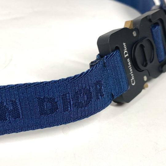 Dior belt canvas Navy logo Gacha belt unisex(Unisex) Used Authentic